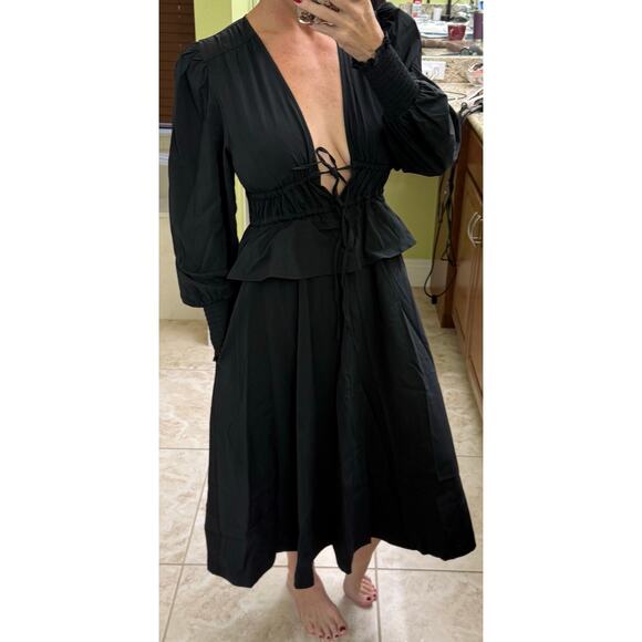 WeWoreWhat black dress Midi NWT Small ($118) professional event pockets - Picture 4 of 9